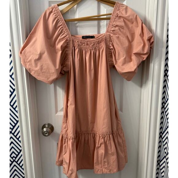 Anthropologie- Magali Pascal Puff-Sleeved Tunic Dress Size S Boho Romantic - Picture 3 of 6